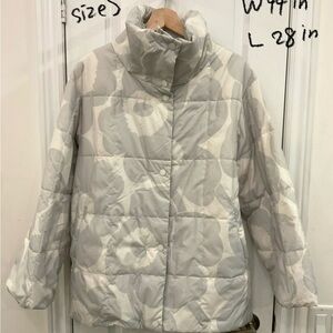 Marimekko Light Gray Floral Puffer Jacket
